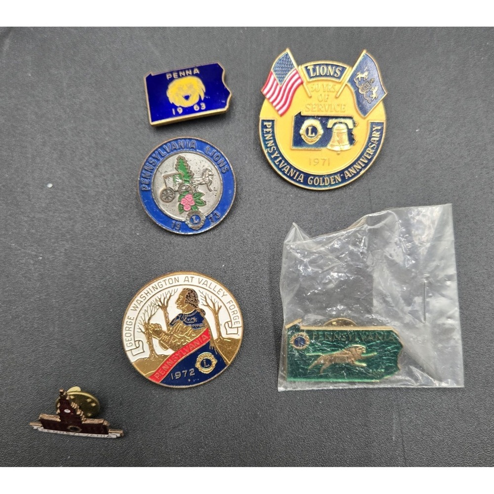 Vtg Lions Club Lot Of 6 Pennsylvania Pins #6